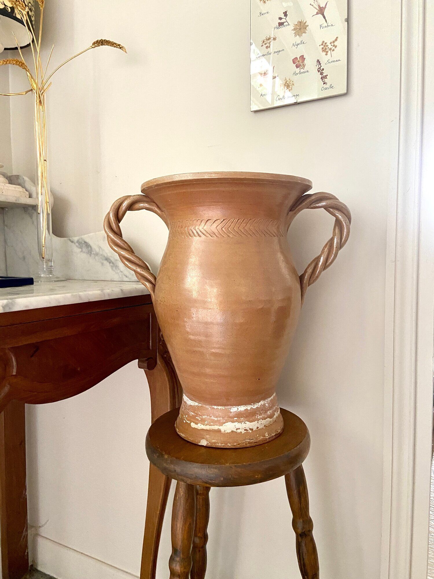 Glazed stoneware amphora