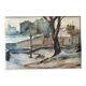 André Duculty (1912-1990) Watercolor on paper "Impasse Dragée sous la neige, Montmartre à Paris"