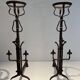 Important Pair of Gothic Wrought Iron Andirons with Fleur-de-Lis