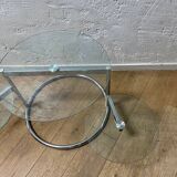 Glass coffee table with 2 swivel tops