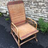 Bamboo rattan long chair