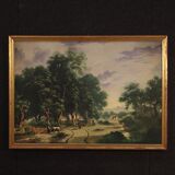 Italian countryside landscape painting oil on canvas from 20th century