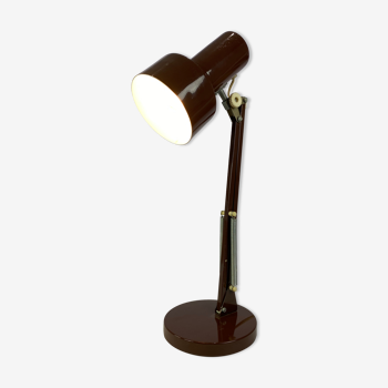 Lampe de table en métal laqué marron, de design danois des années 1970