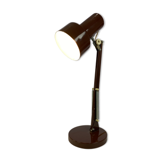 Lampe de table en métal laqué marron, de design danois des années 1970