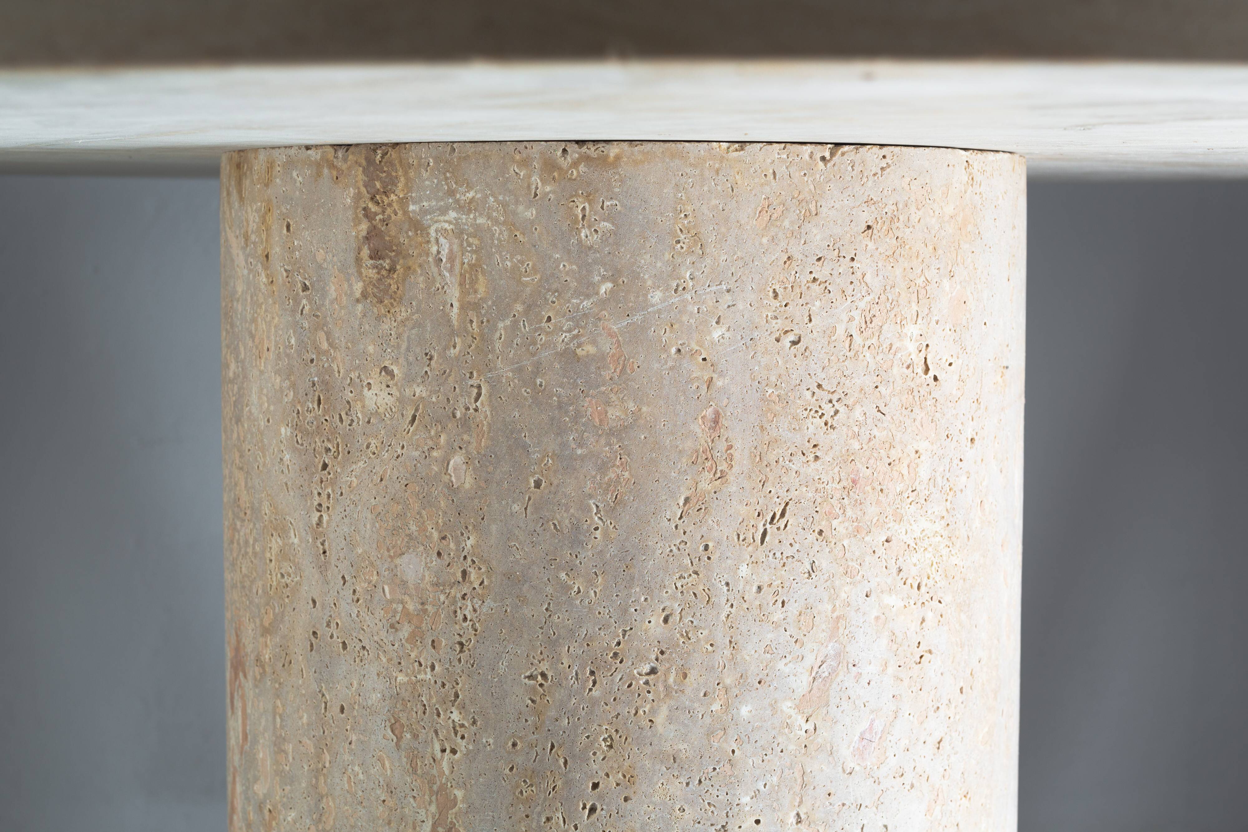 Travertine dining table diameter 120