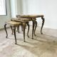 Ensemble de 3 tables gigognes vintage / tables d'appoint en onyx