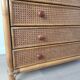 Bamboo and rattan chest of drawers, 70's