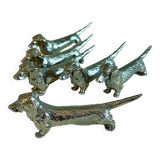 6 doors - vintage dachshund silver metal knife 70