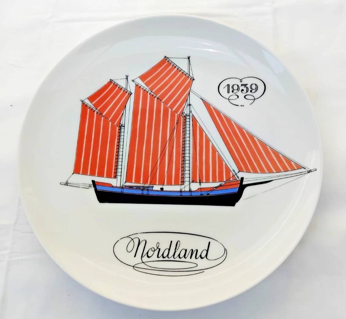 Auteuil Porcelain - Set of 6 Flat Plates - Nautical Theme