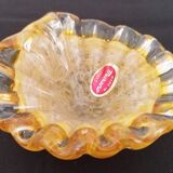 Empty Pocket Ashtray Murano Glass Amber Shell