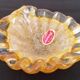 Empty Pocket Ashtray Murano Glass Amber Shell