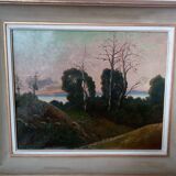 Lac de Vassivière au soleil sunset by Henri COULON (1855-1936) School of CROZANT