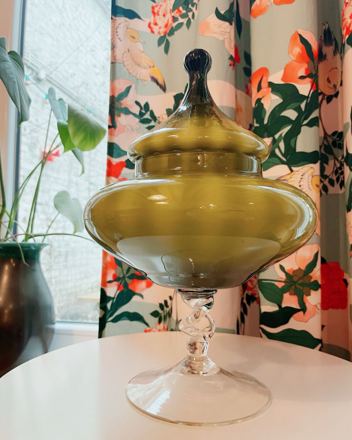 Empoli glass bonbonnière 60s-70s