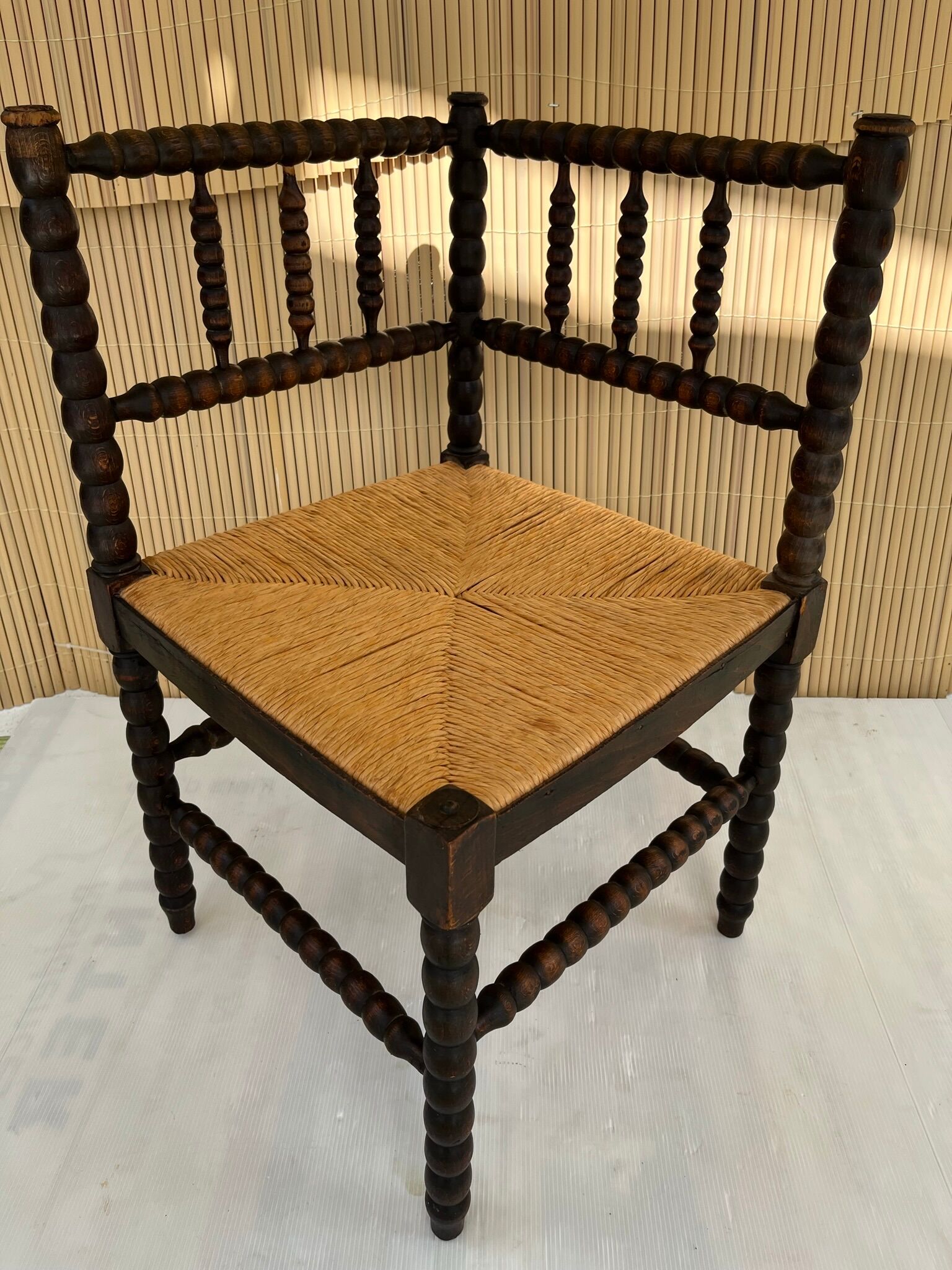 Corner chair wood turned vintage years 50-60