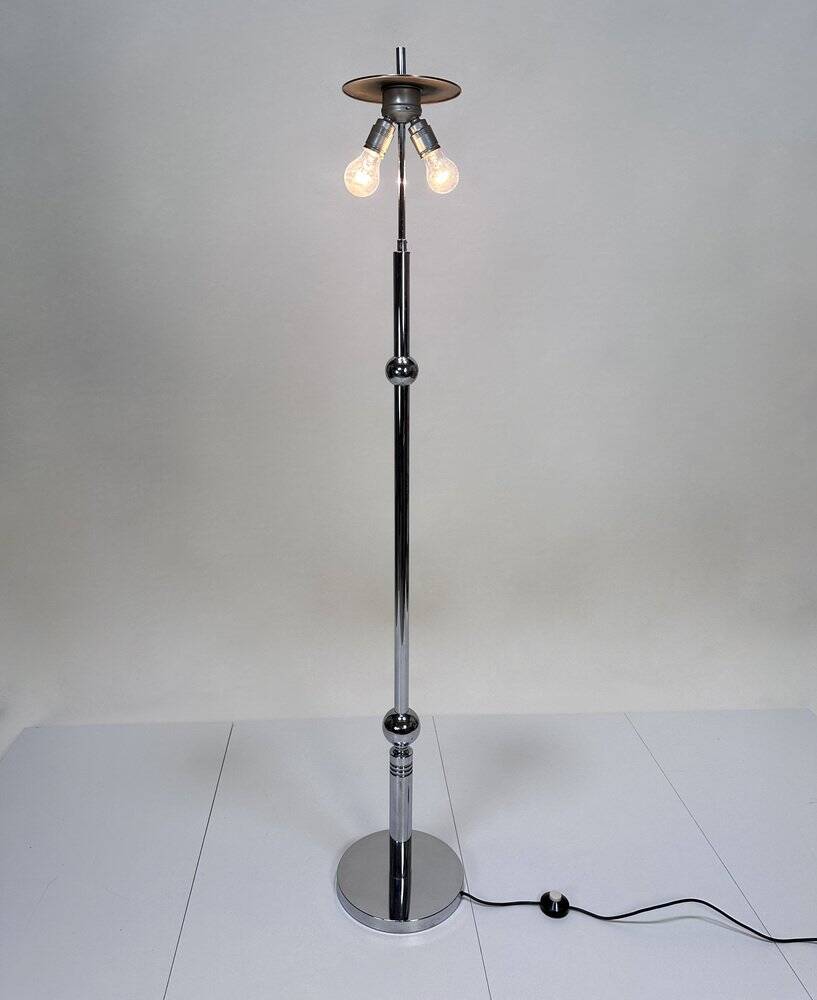 Large sculptural floor lamp in chromed steel with ball-shaped details, West Germany, 1960s