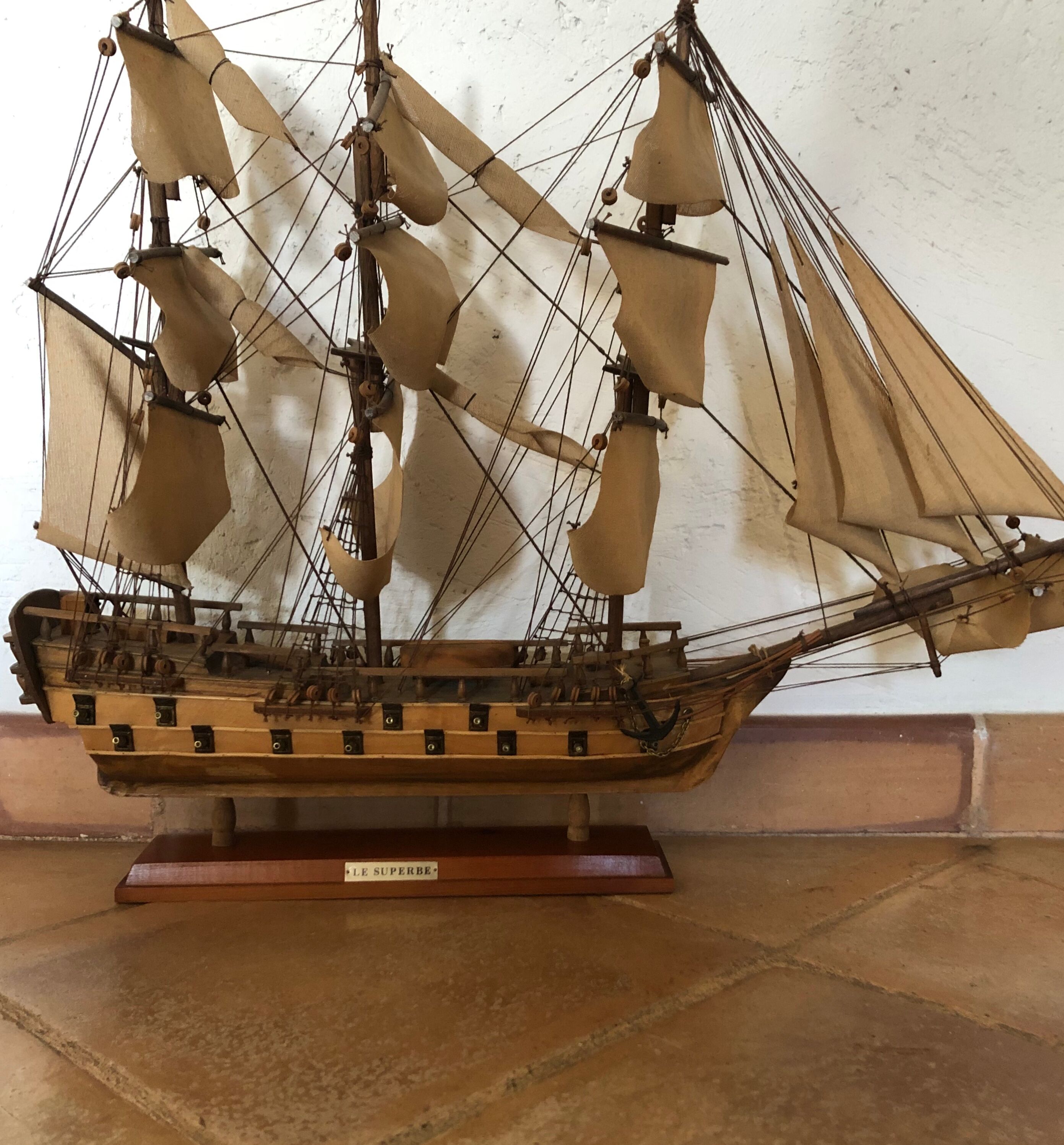 Wooden boat model