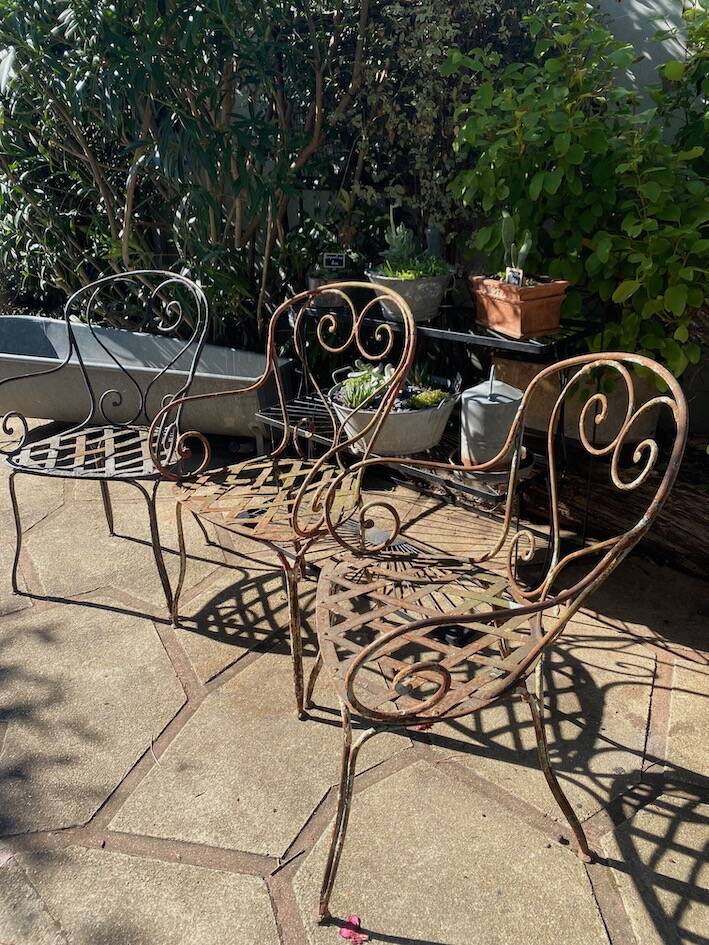 Wrought iron armchairs 1940