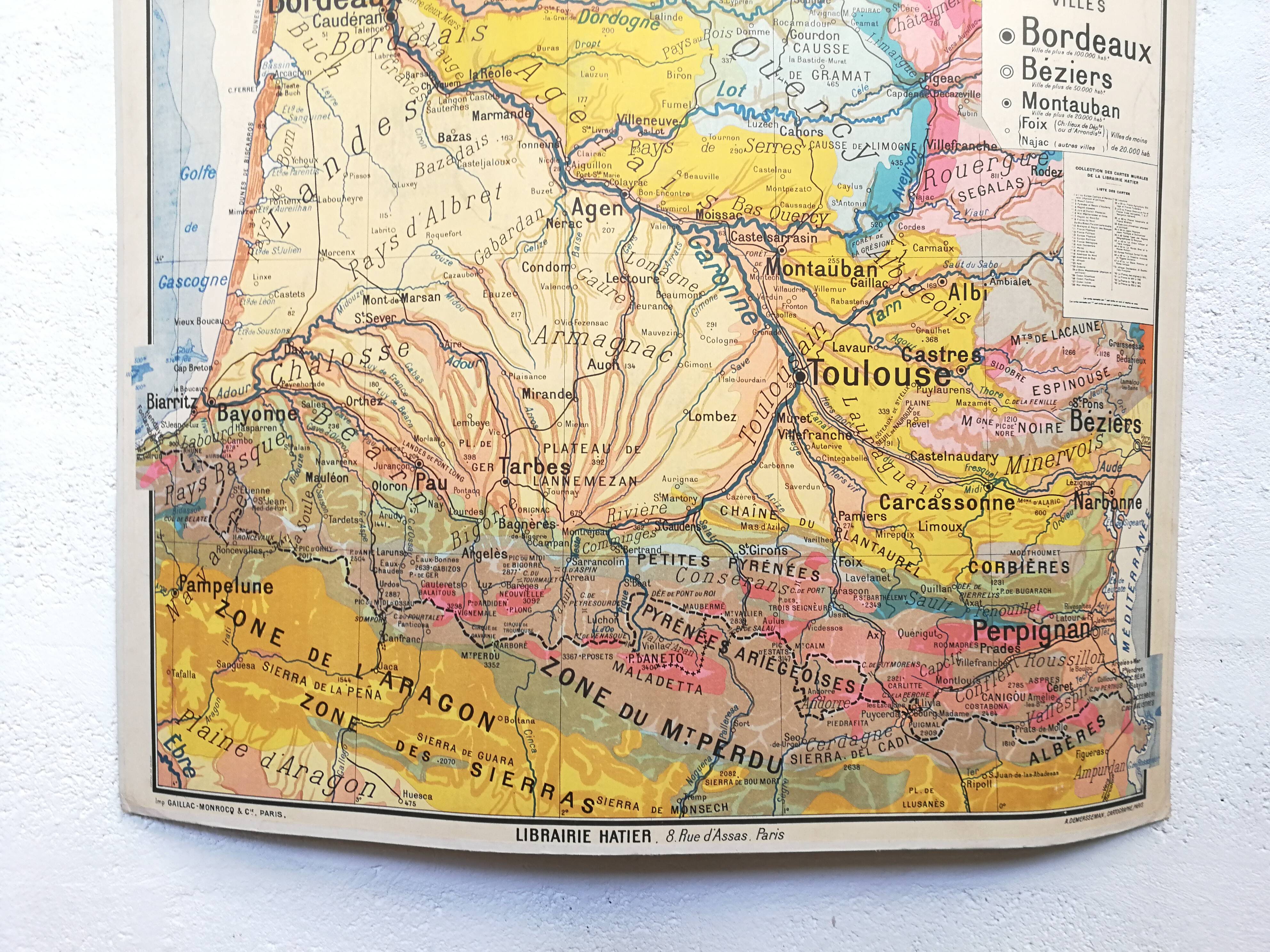 School n ° 3 Pyrénées and Aquitaine basin map