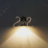 Magnificent adjustable italian Mid Century Modern brass wall sconce