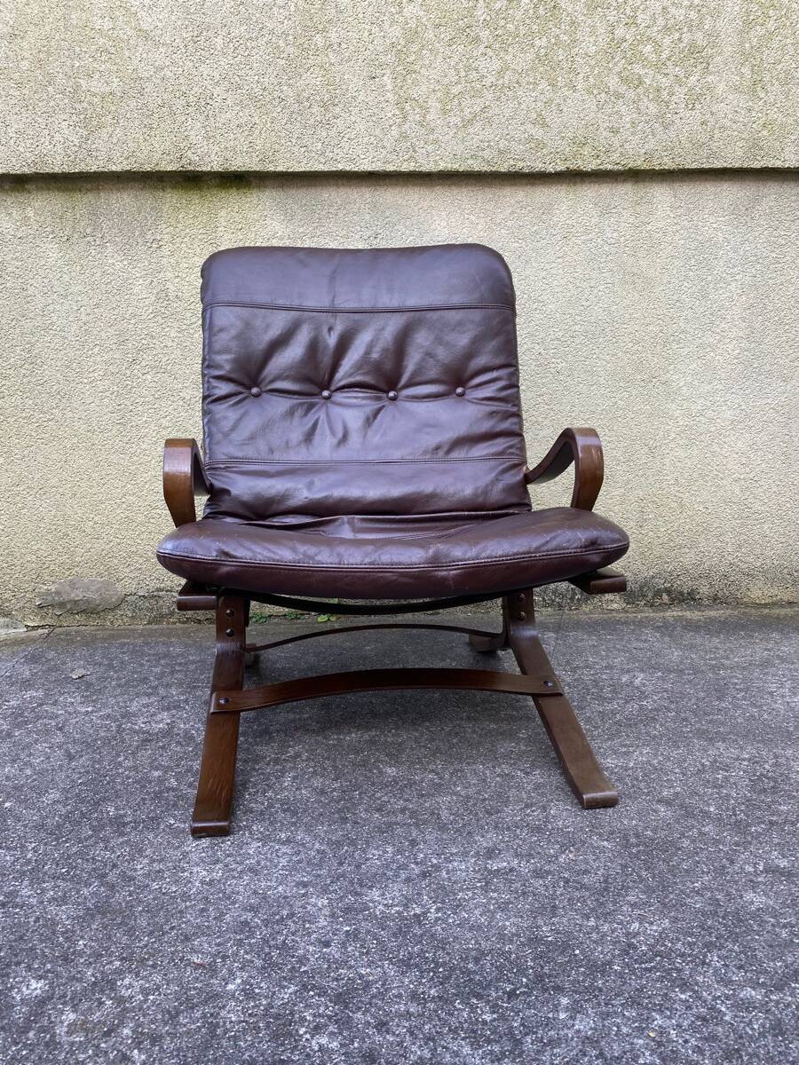 Siesta designer armchair, Scandinavian, leather, 1960s, 70s