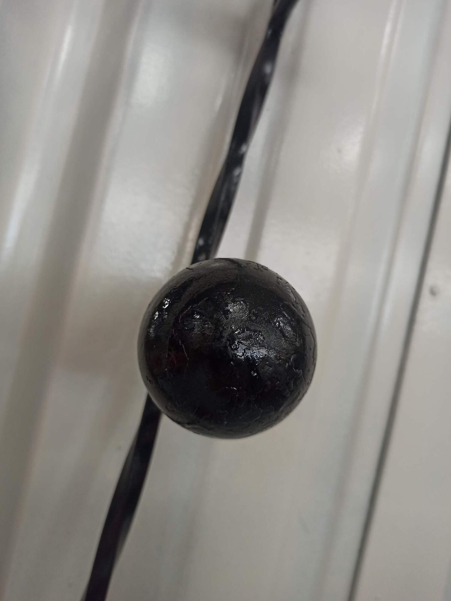 Iron cloakroom wall-mounted port multicolored balls mirror door umbrellas hats circa 50