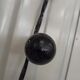 Iron cloakroom wall-mounted port multicolored balls mirror door umbrellas hats circa 50