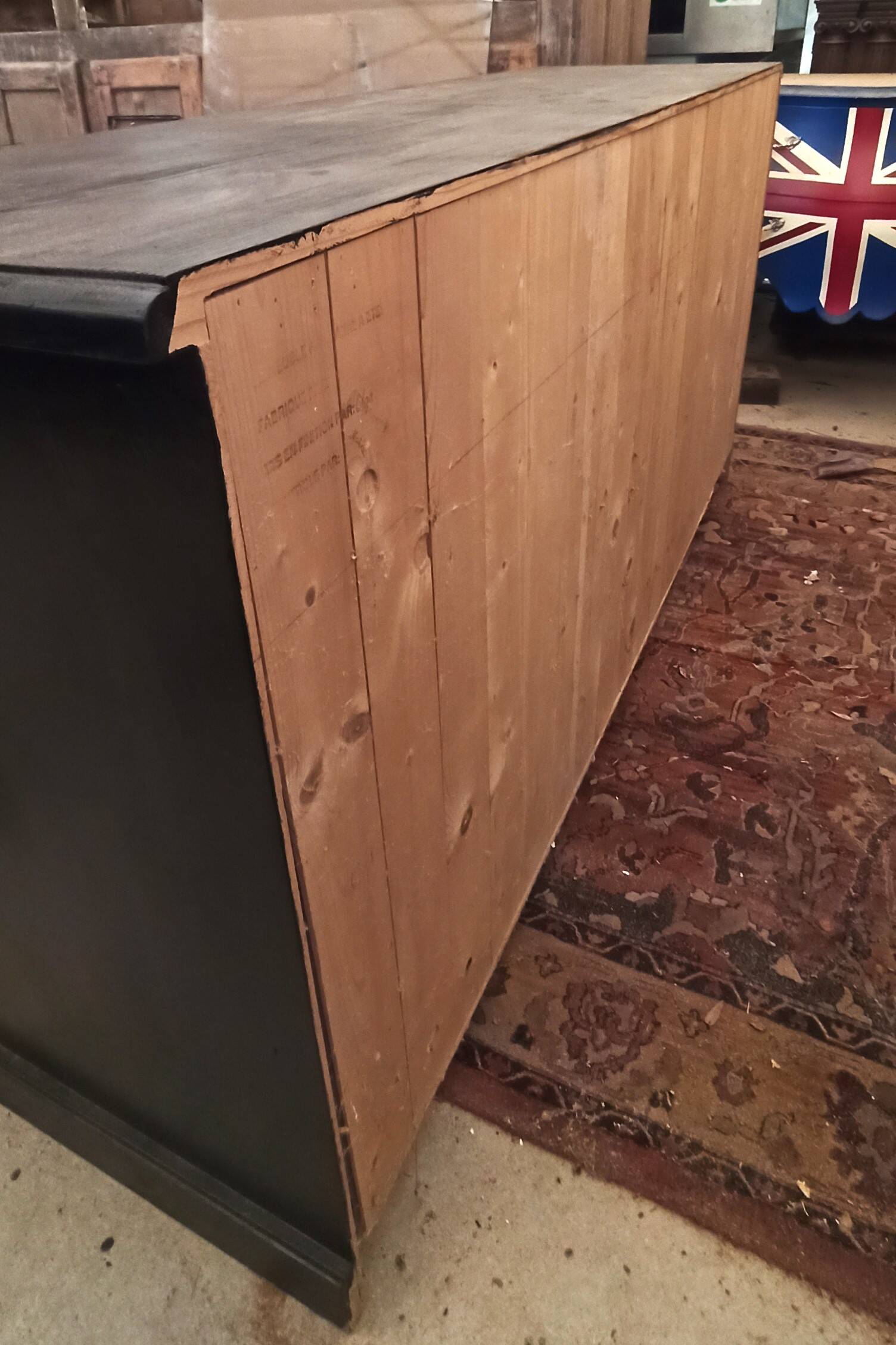 Black patinated chest of drawers