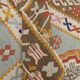 Antique Anatolian Kilim Rug, Turquoise Blue & Mustard Flatweave 141x93 cm