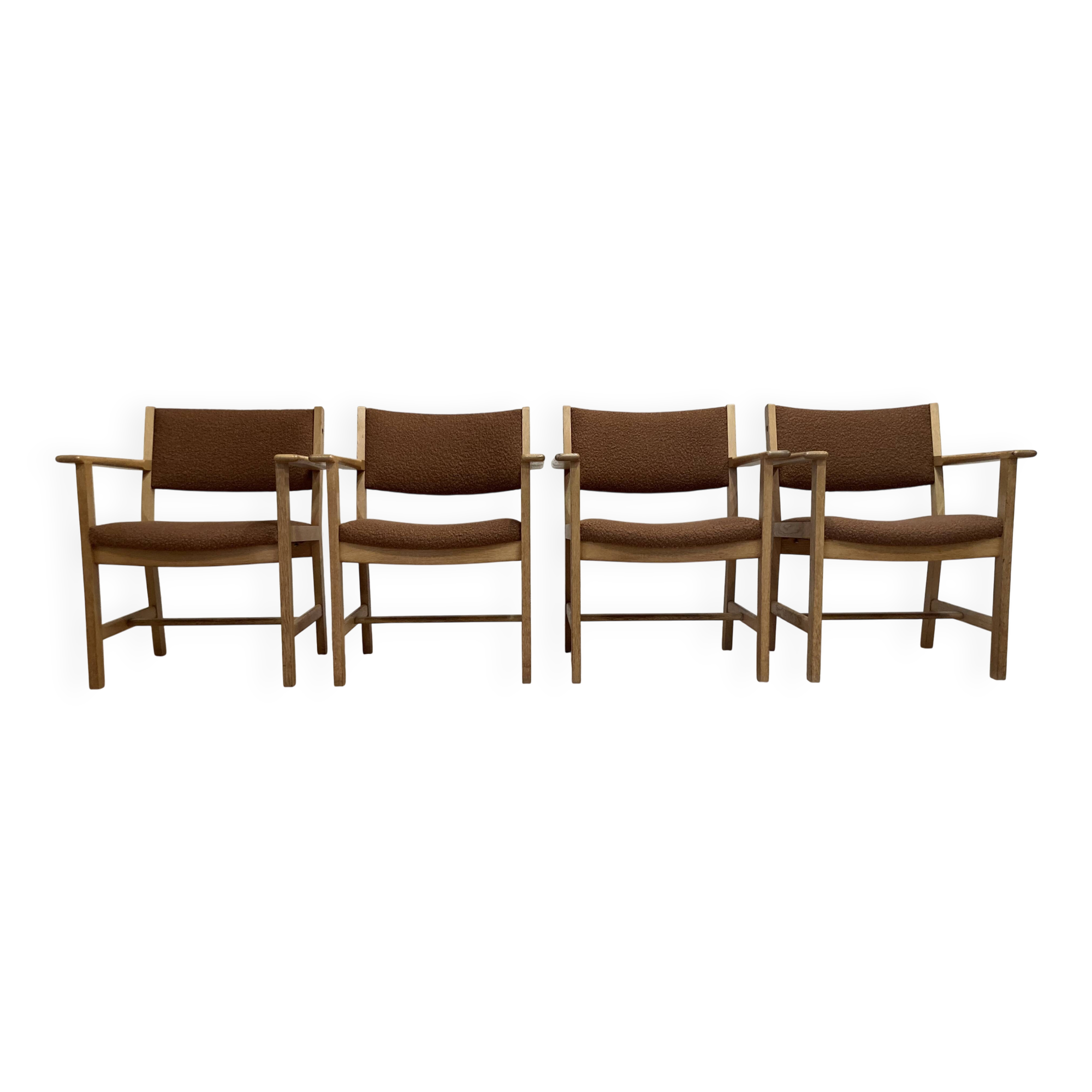 4 armchairs stamped "hans wegner" 1960.