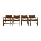 4 armchairs stamped "hans wegner" 1960.