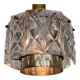 Pair of midcentury glass chandeliers/pendants by Kinkeldey, Germany, 1970s