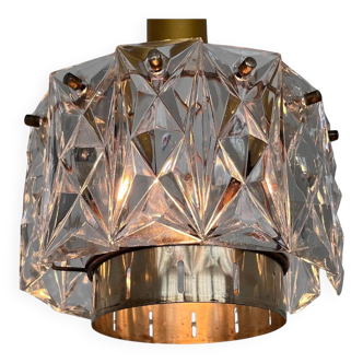 Pair of midcentury glass chandeliers/pendants by Kinkeldey, Germany, 1970s