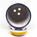 Robert Picault – Enamelled earthenware utensil holder in blue and yellow – Vallauris