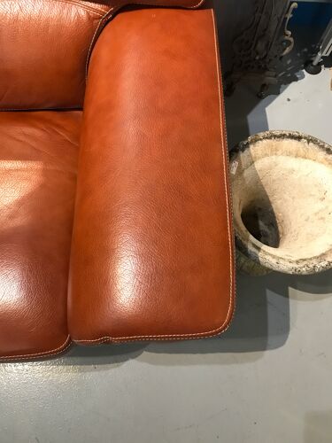 Canapé en cuir marron roche bobois