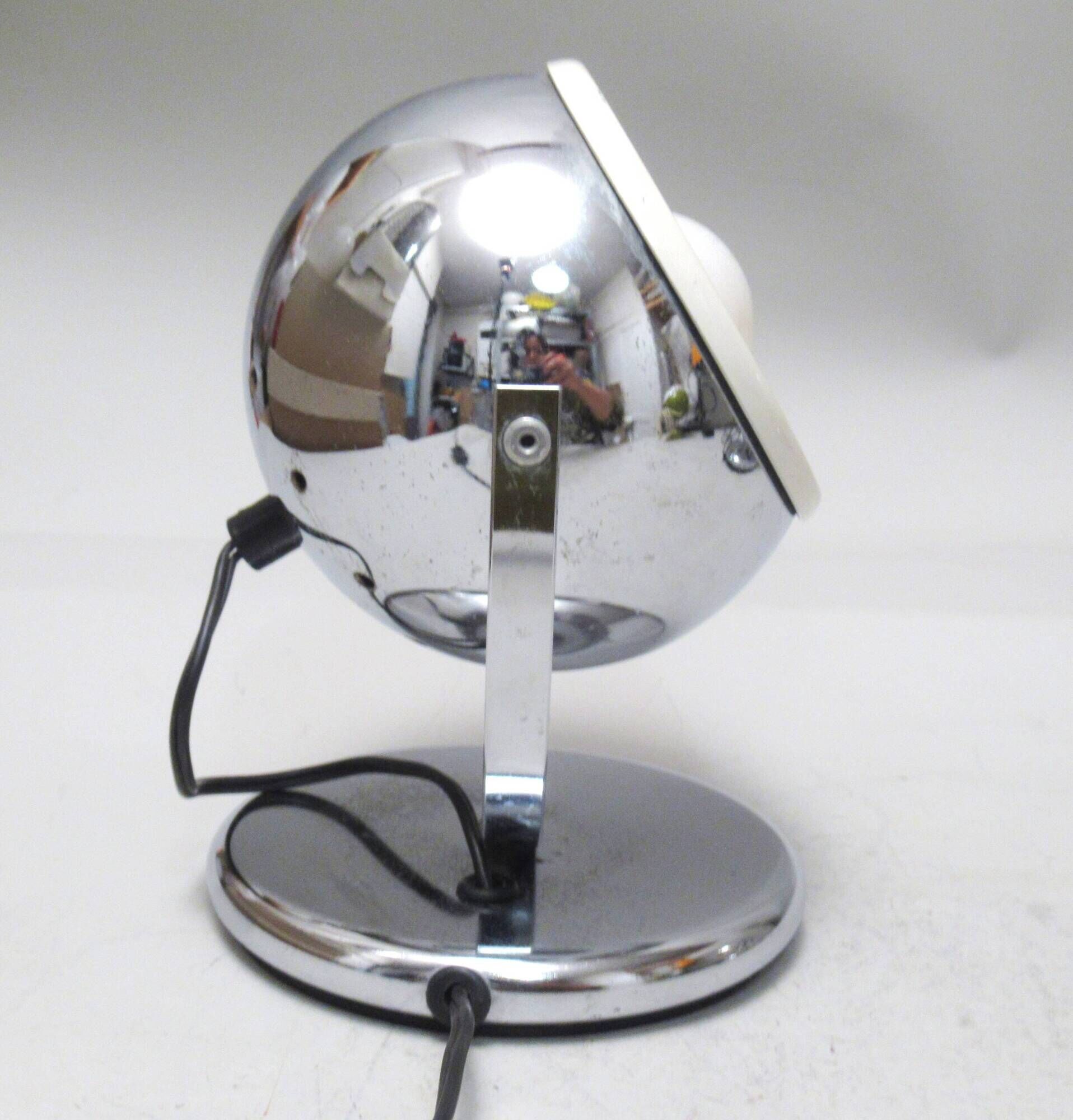 Pair of chrome ball lamps from the 1960s.