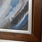 Original Swedish Mid-Century Oil on Canvas "Leap" by Ebbe Höglund  signed  - Vintage & Framed