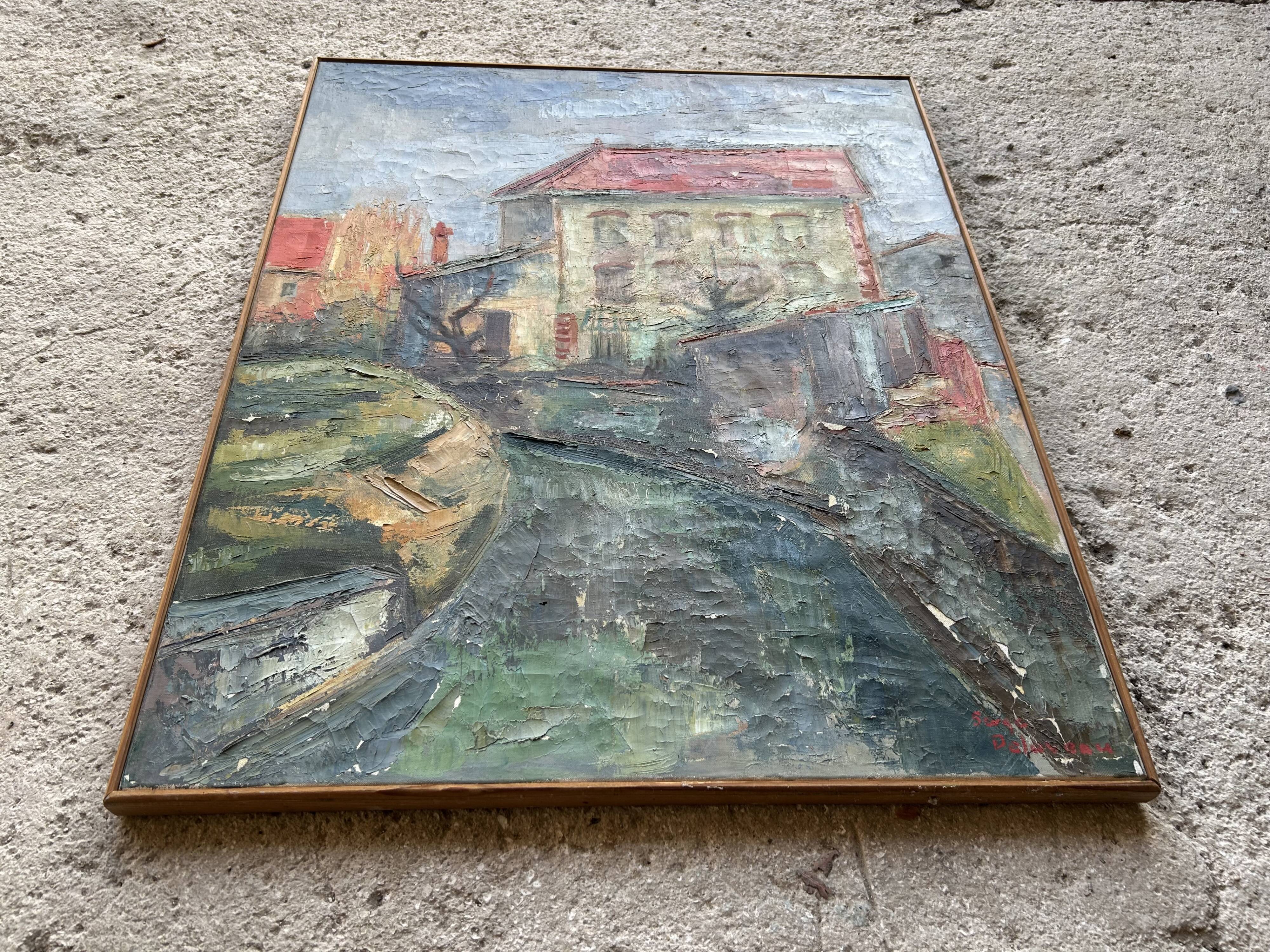 Antique painting signed Serge Delaveau