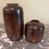 Duo of stoneware vases