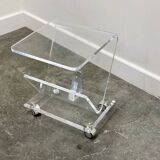 Vintage Lucite magazine cart, 1980s