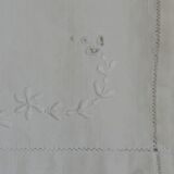 1950s embroidered linen towel holder