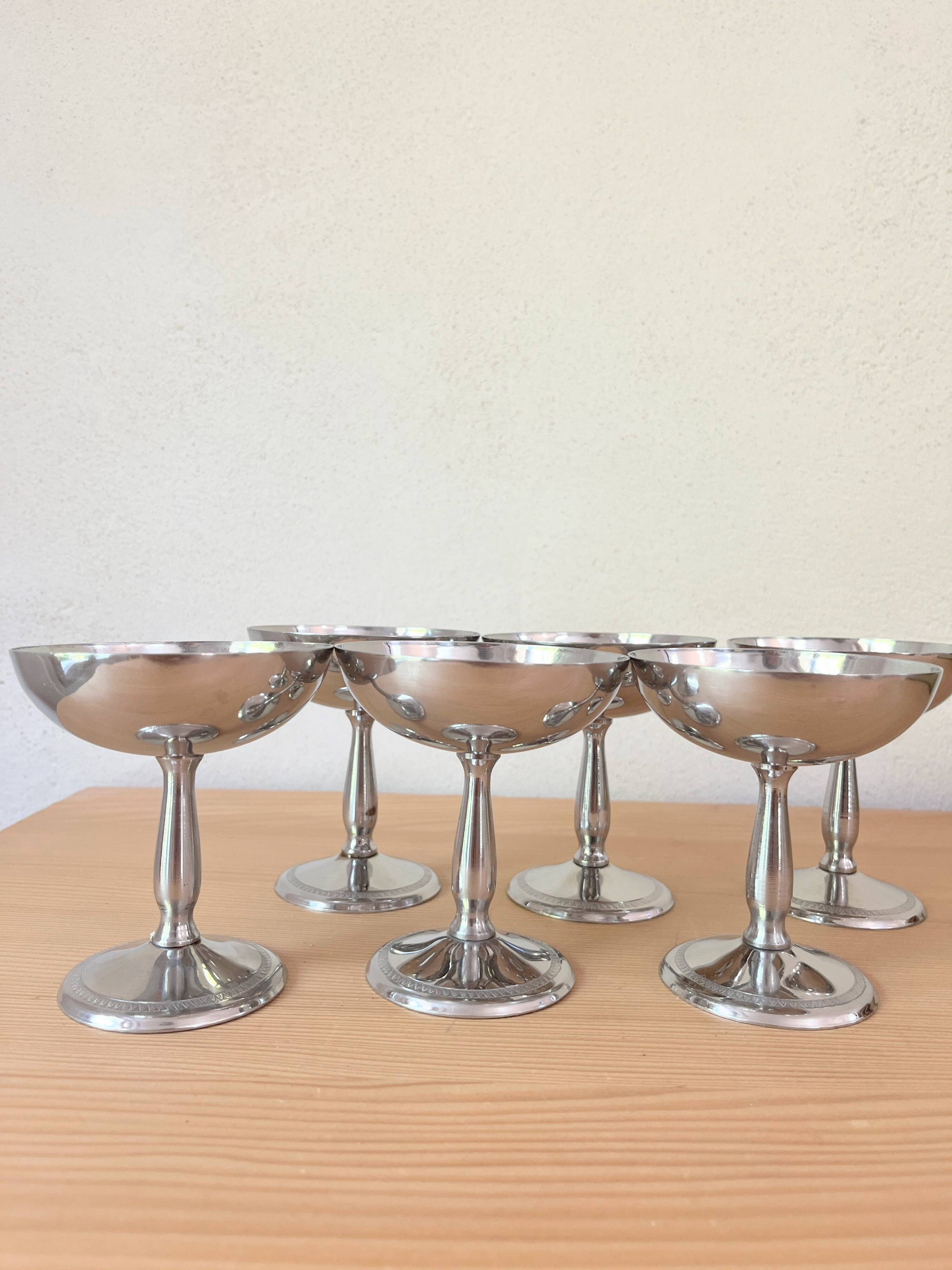 6 coupes à glace en inox