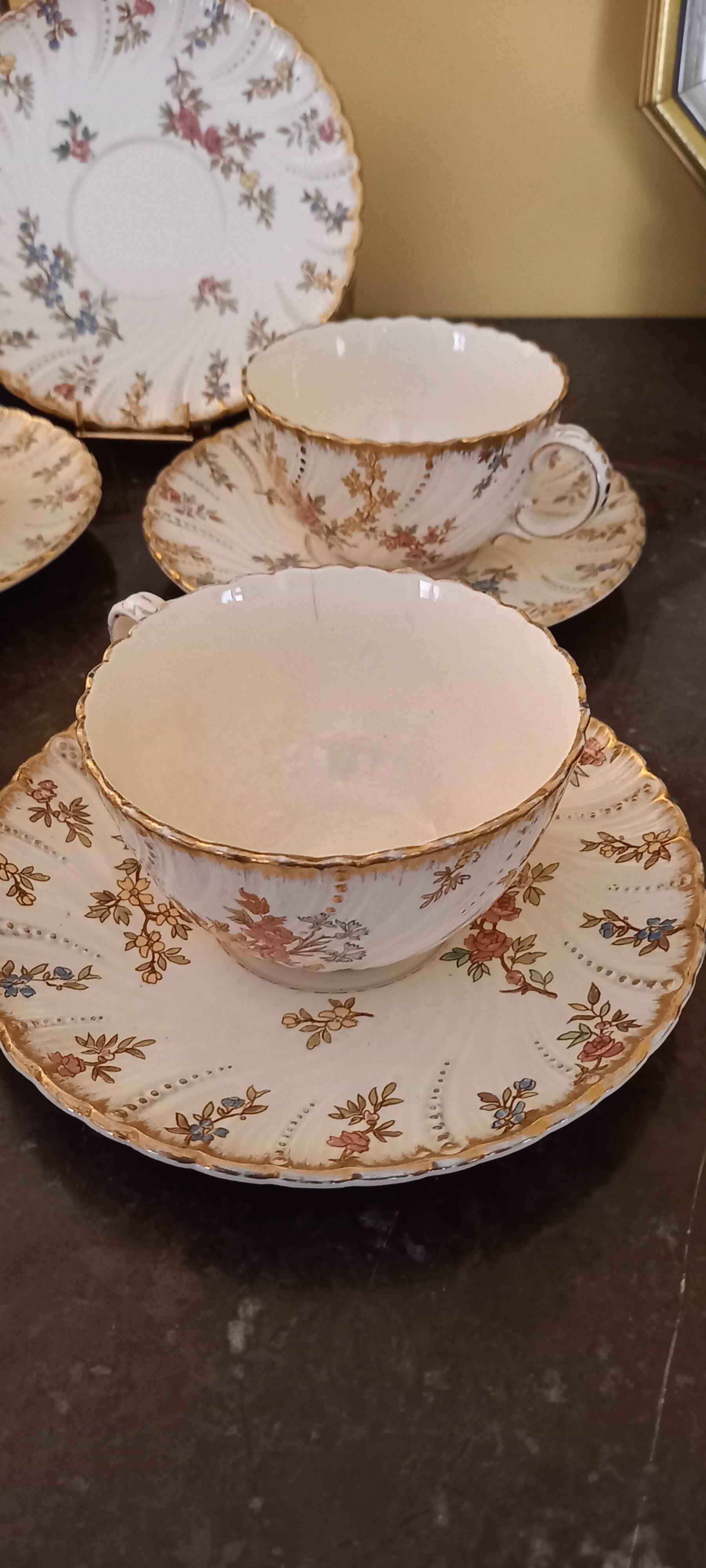 Lots of Sarreguemines Louis XV cups