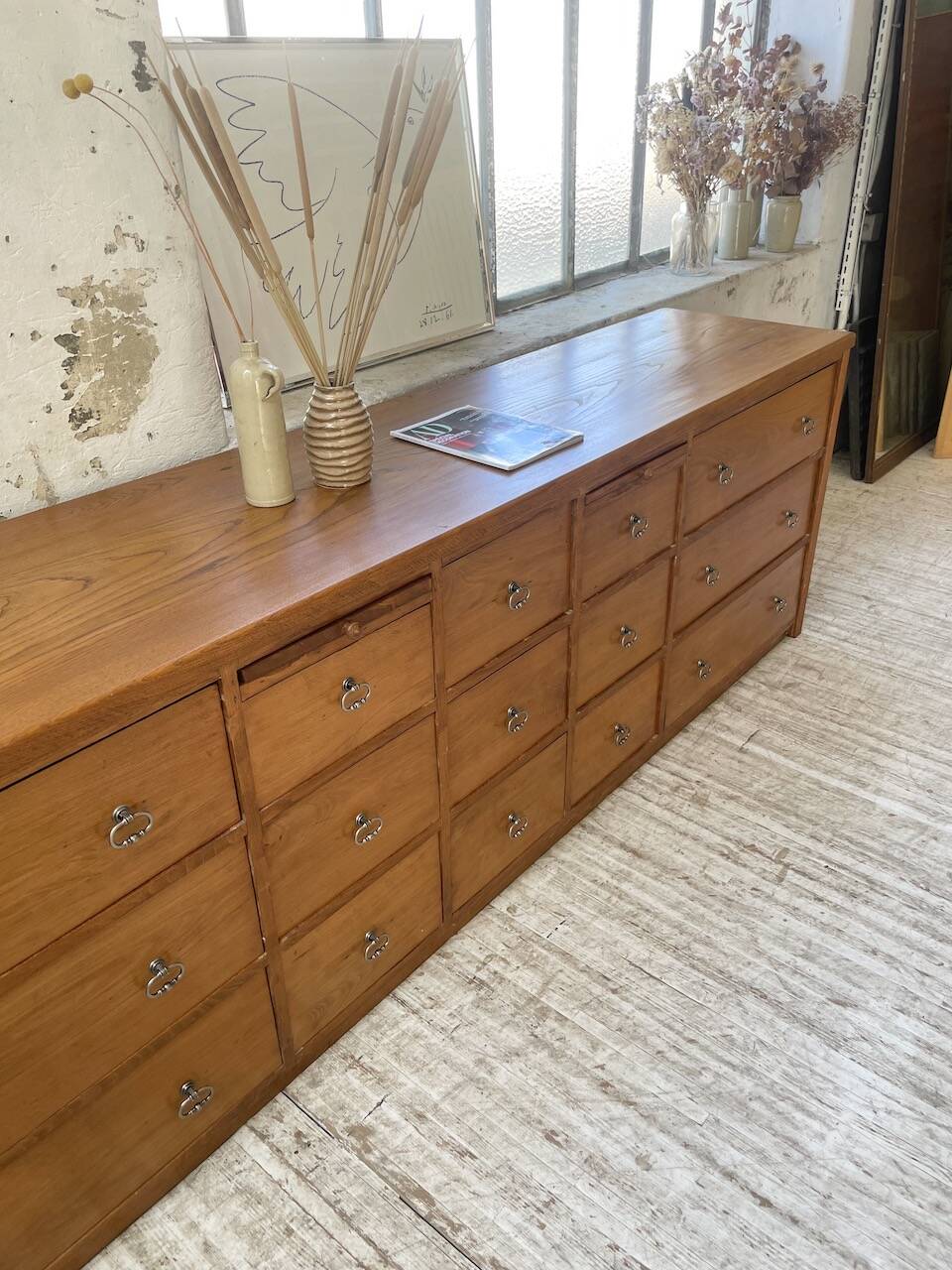 XXL golden oak craft furniture from the 50s