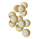 Set of 12 vintage yellow, white and gold soup plates
