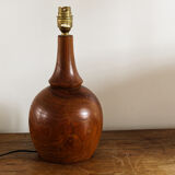 Pied de lampe en bois tourné signé