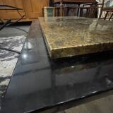 1970 black and gold lacquered coffee table