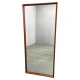 Danish Mid Century Teak Wall Mirror, Minimalist Frame, 1960s