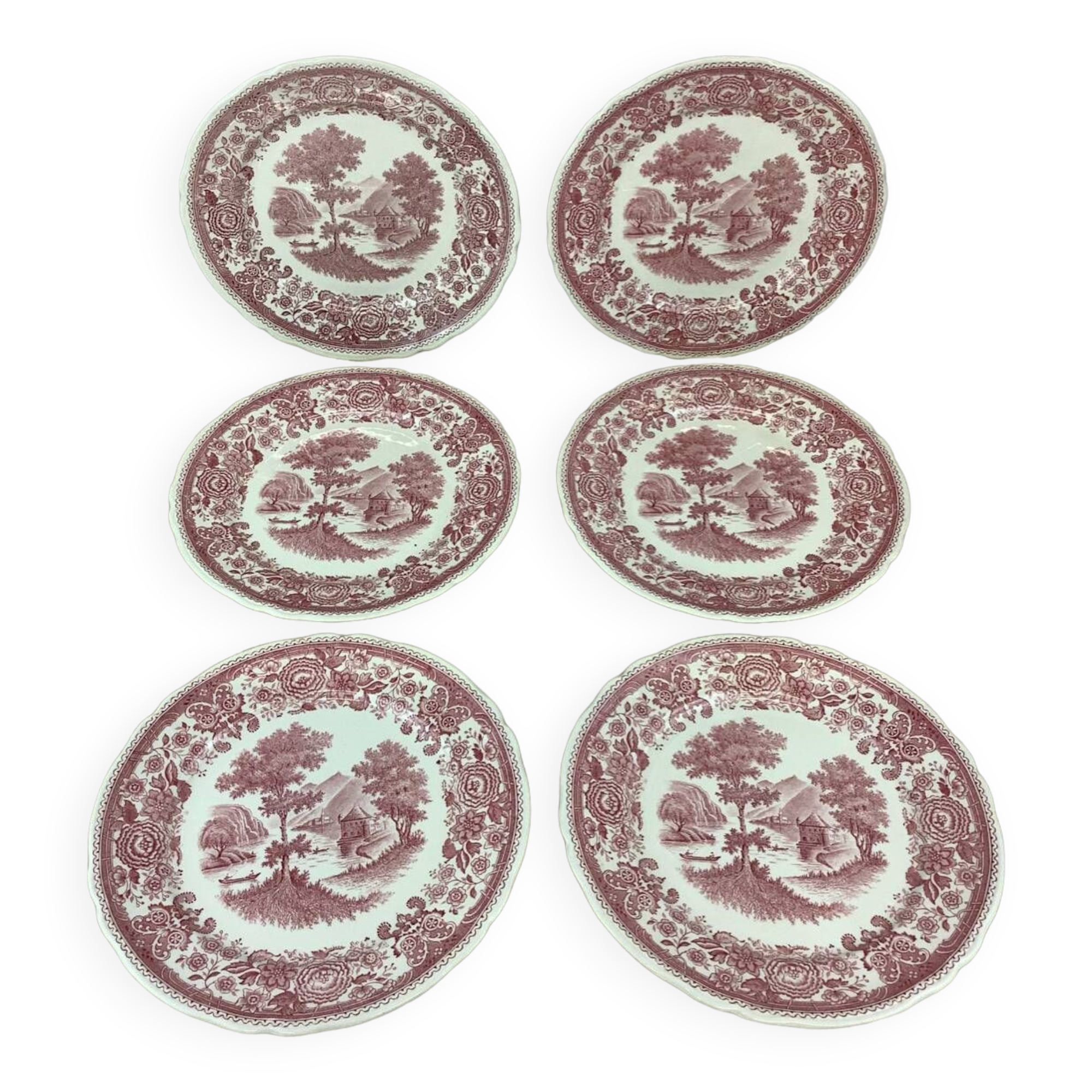 6 Old Villeroy and Boch dessert plates