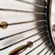 Vintage French metal sun mirror, 52 cm