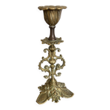 Antique chiselled bronze candlestick